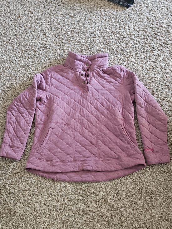 Marmot Tops - Marmot Quilted Pullover Hoodie in Mauve Pink